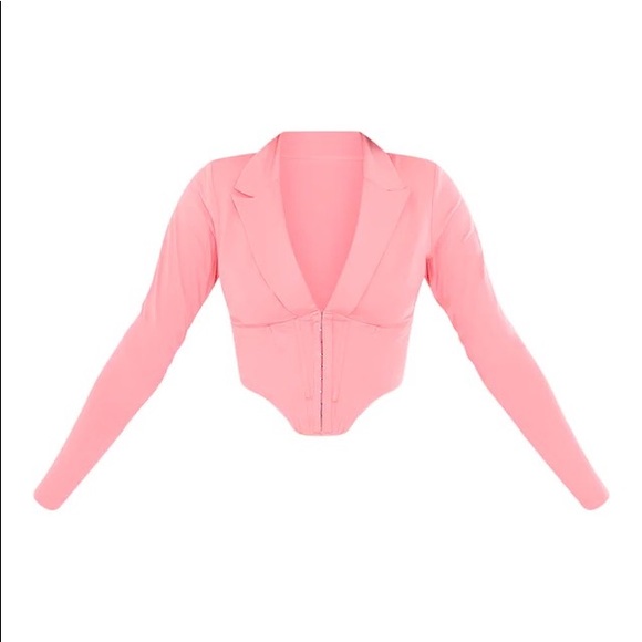 Pink long sleeve half corset - Picture 3 of 3